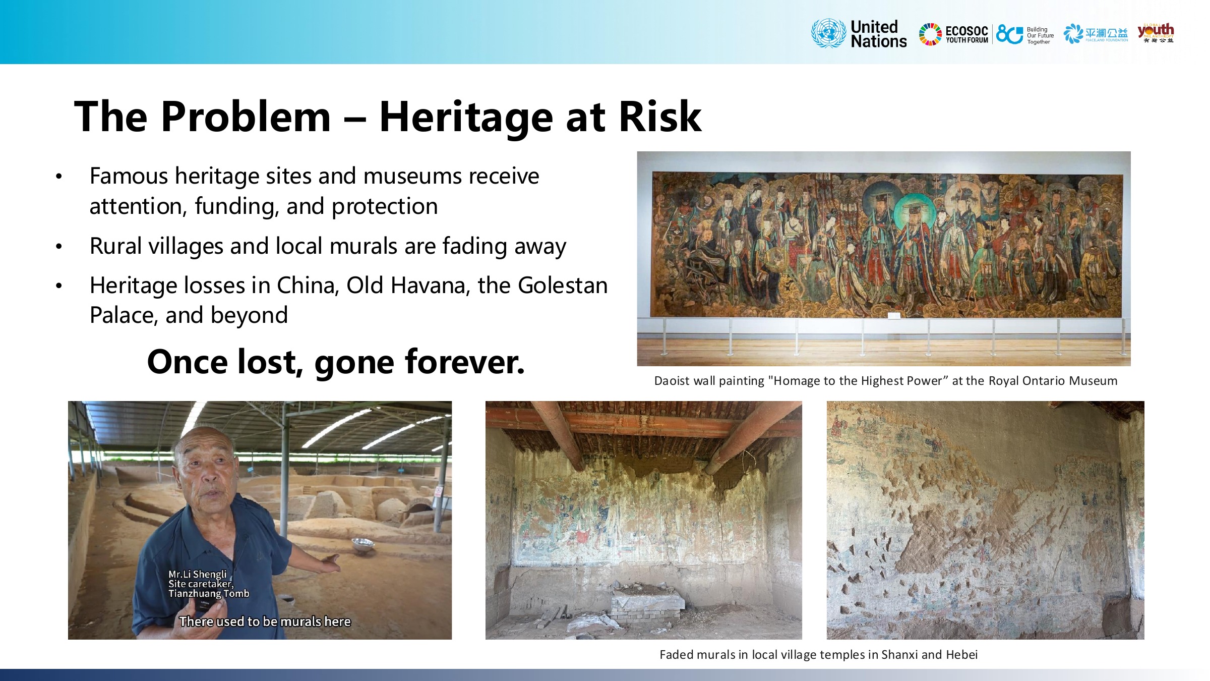Slide explaining heritage at risk