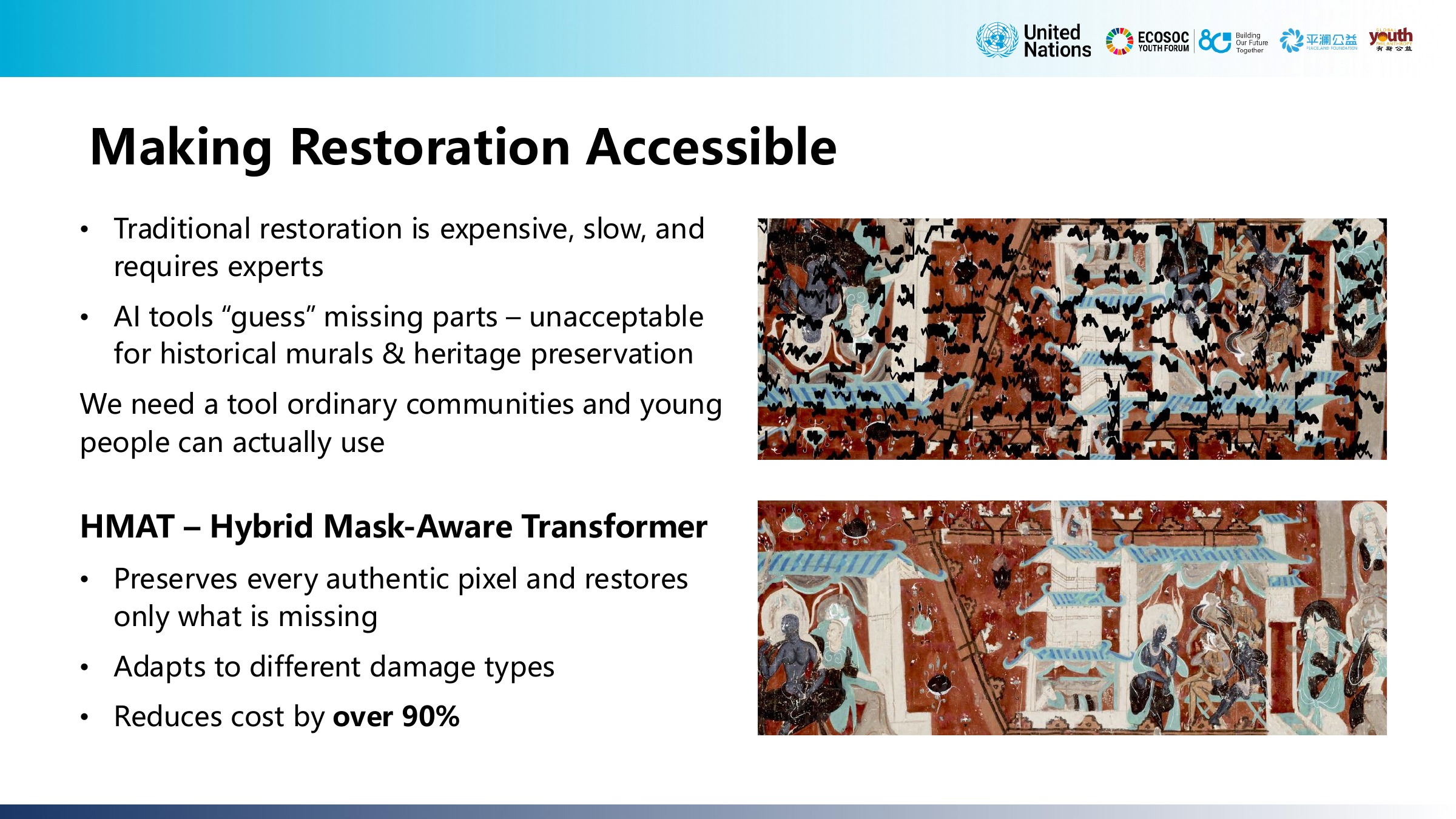 Slide explaining the HMAT restoration approach